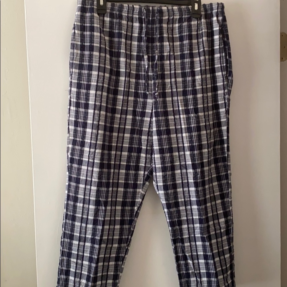 Blair Seersucker Pants  Navy Blue Plaid